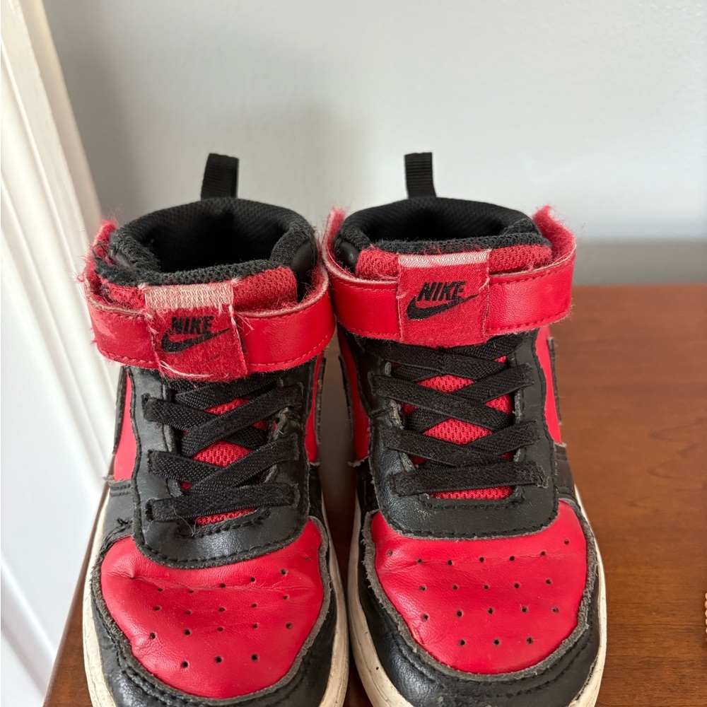 Nike Red and Black High-Top Sneakers